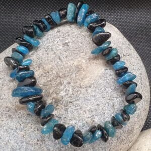 Bracelet Chips Apatite Et Tourmaline